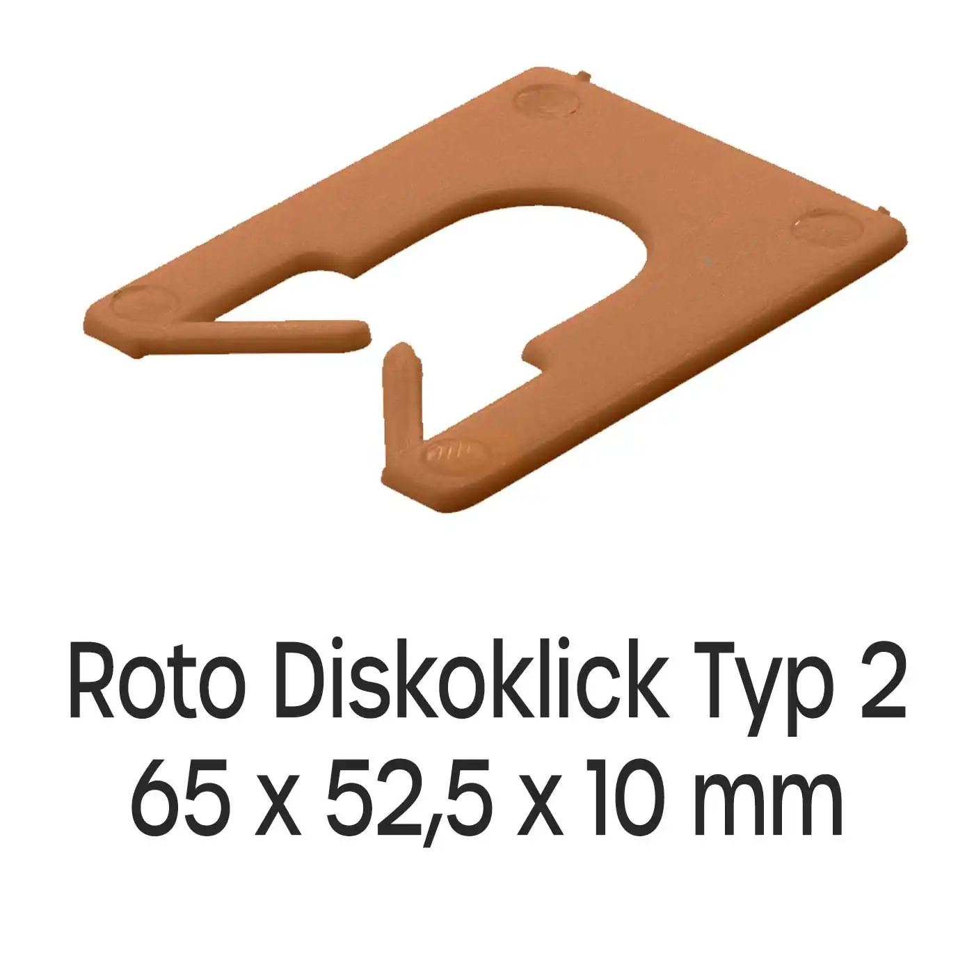 Distanzplatten Roto Diskoklick Typ 2 65 x 52,5 x 10 mm 500 Stück