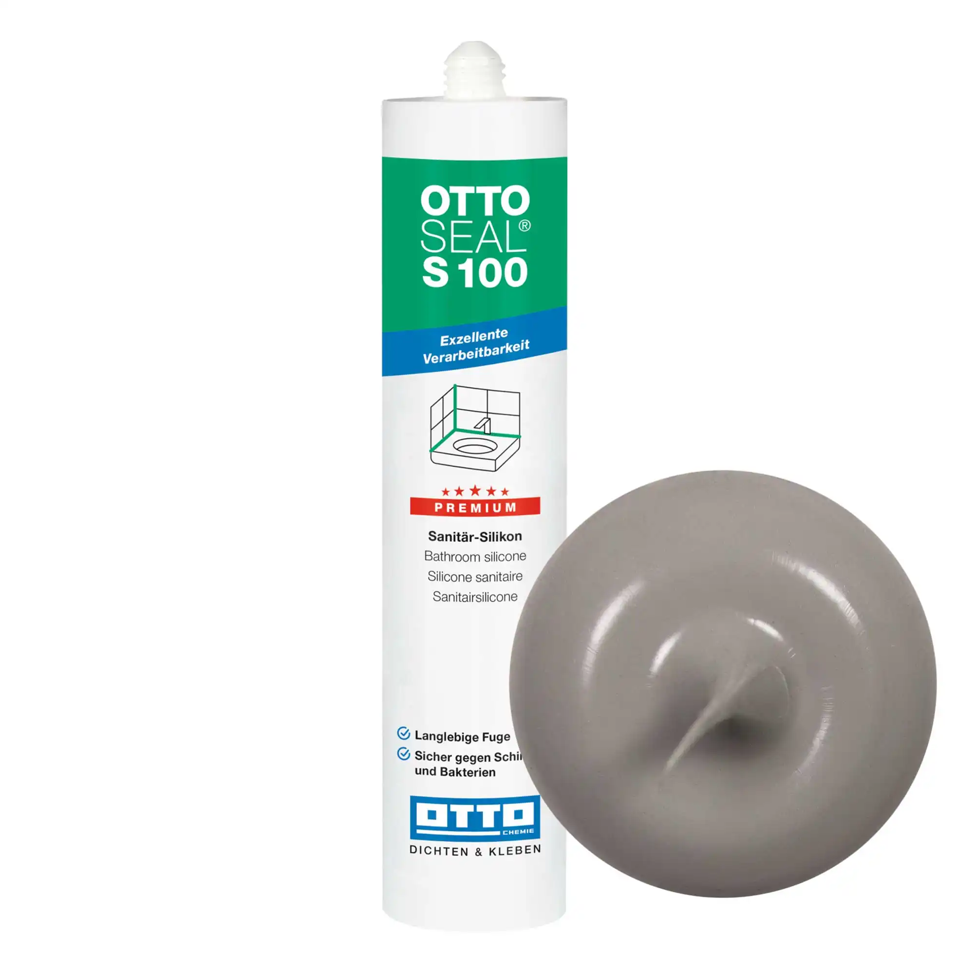 Ottoseal S 100 Sanitär-Silikon Zemtgrau 31 C706