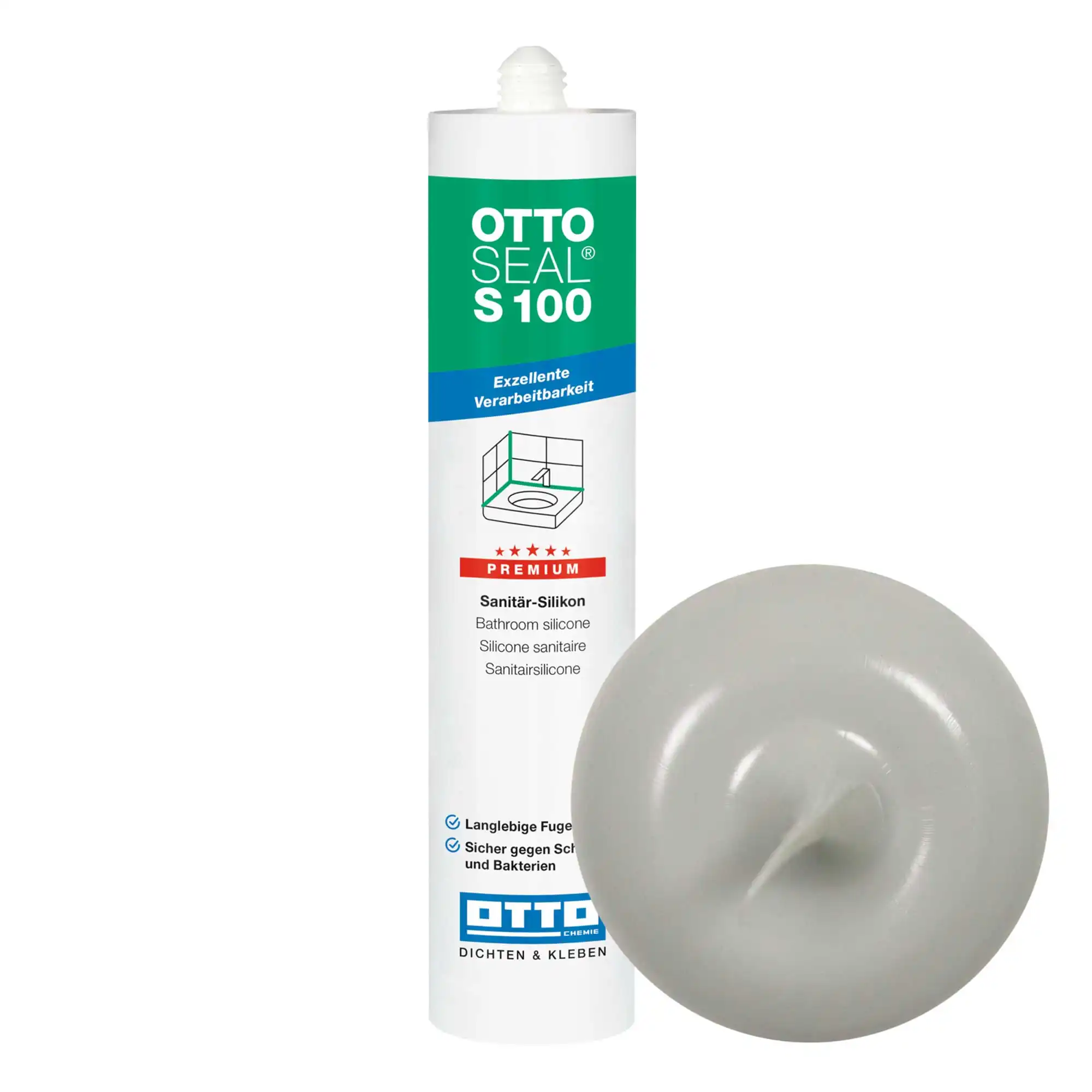 Ottoseal S 100 Sanitär-Silikon Lichtgrau C38