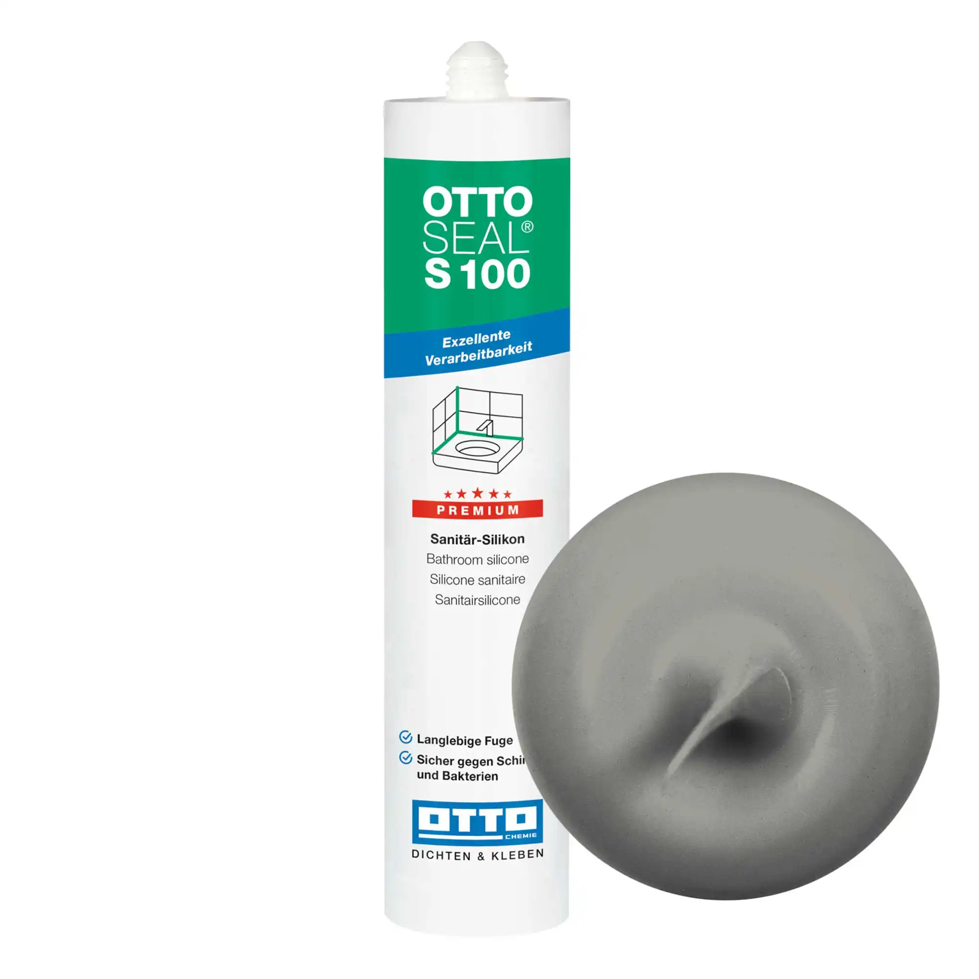 Ottoseal S 100 Sanitär-Silikon Matt Zementgrau 31 - C8682
