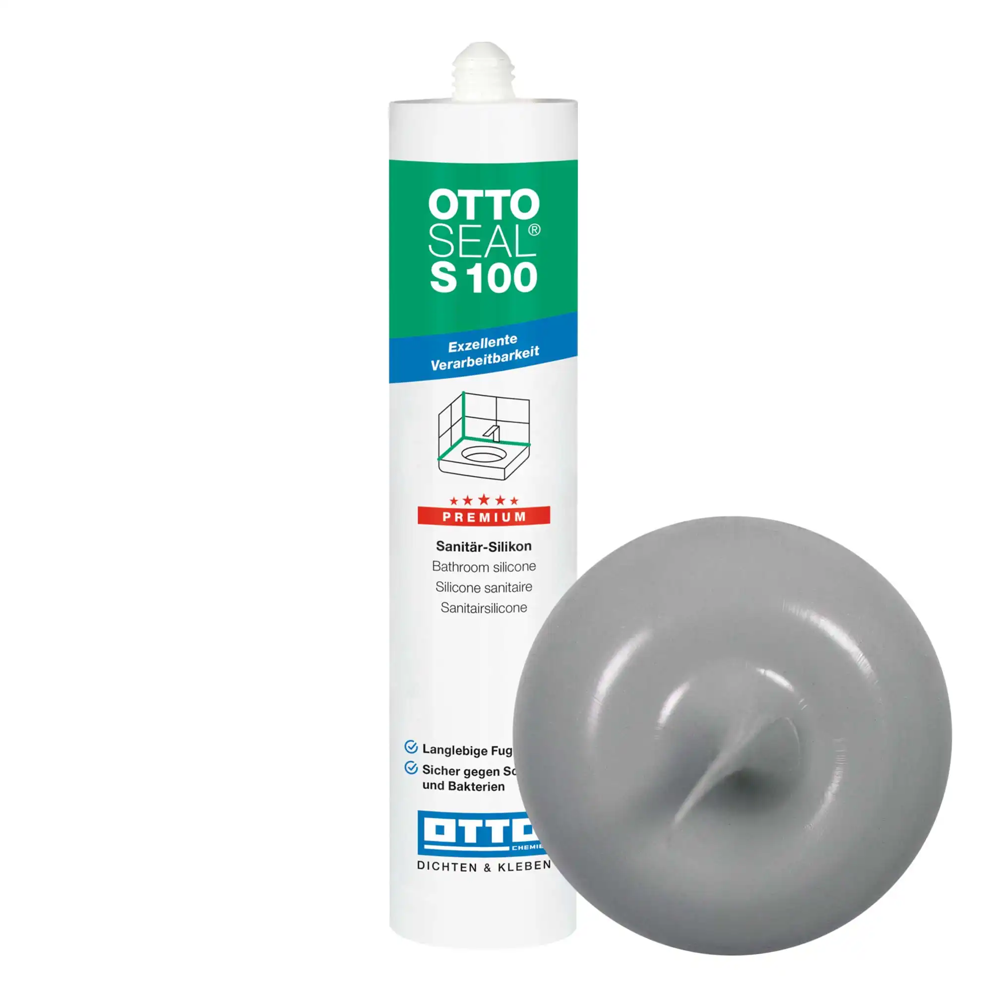 Ottoseal S 100 Sanitär-Silikon Distelgrau C19