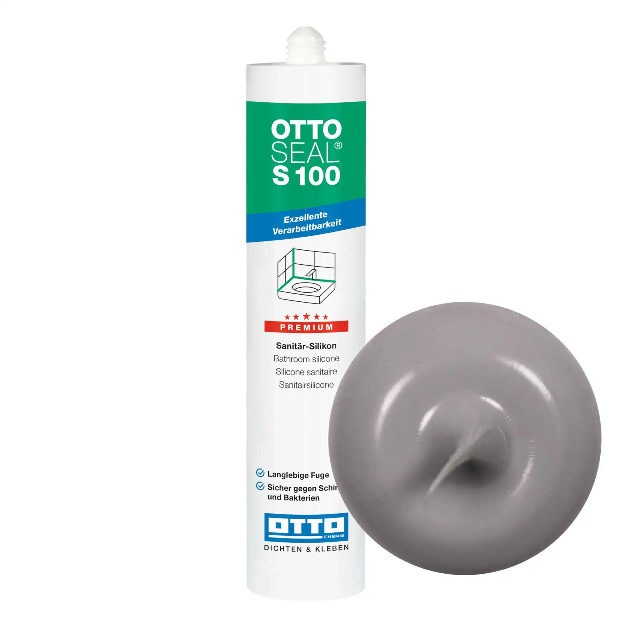 Ottoseal S 100 Sanitär-Silikon Titangrau C1172