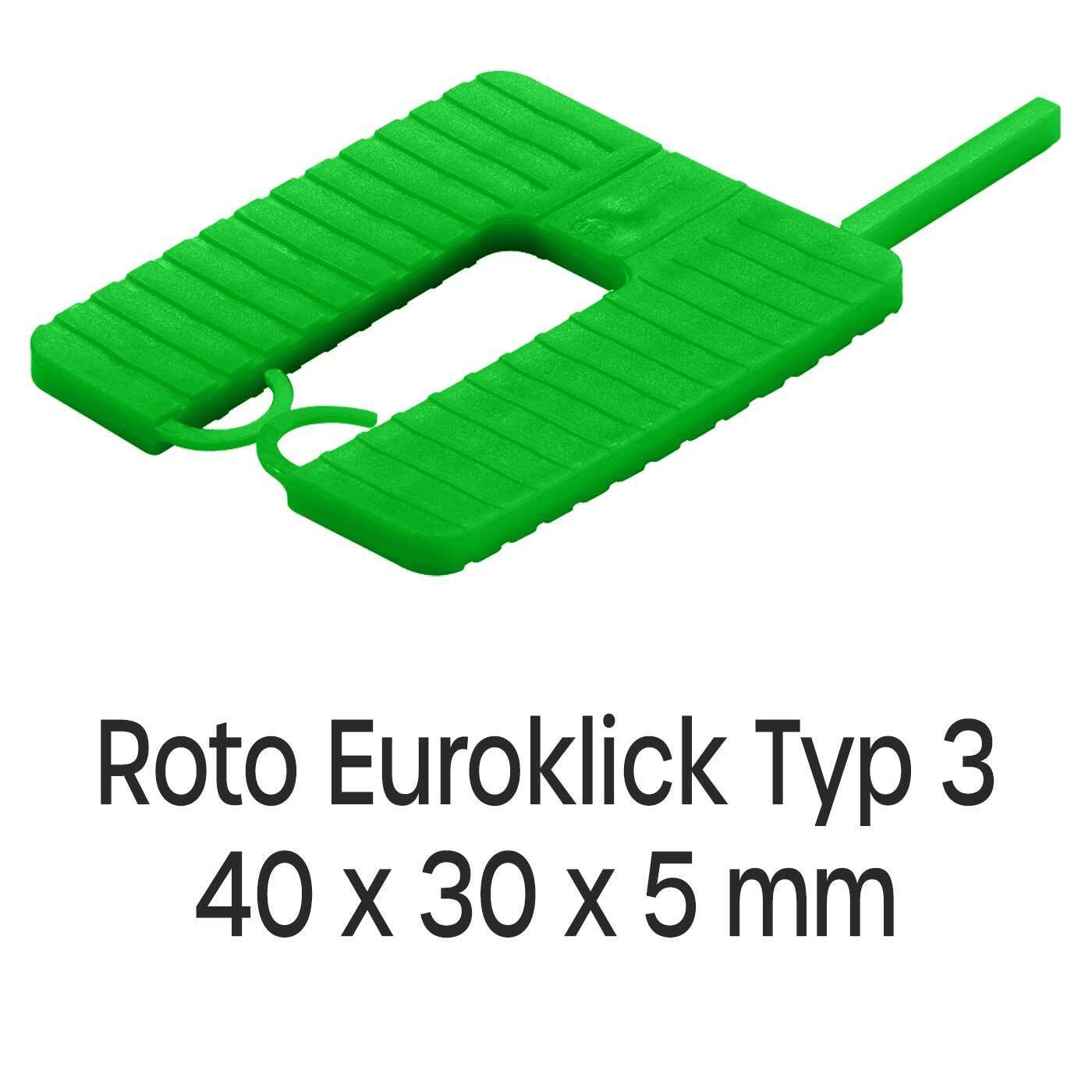 Distanzplatten Roto Euroklick Typ 3 40 x 30 x 5 mm 1000 Stück