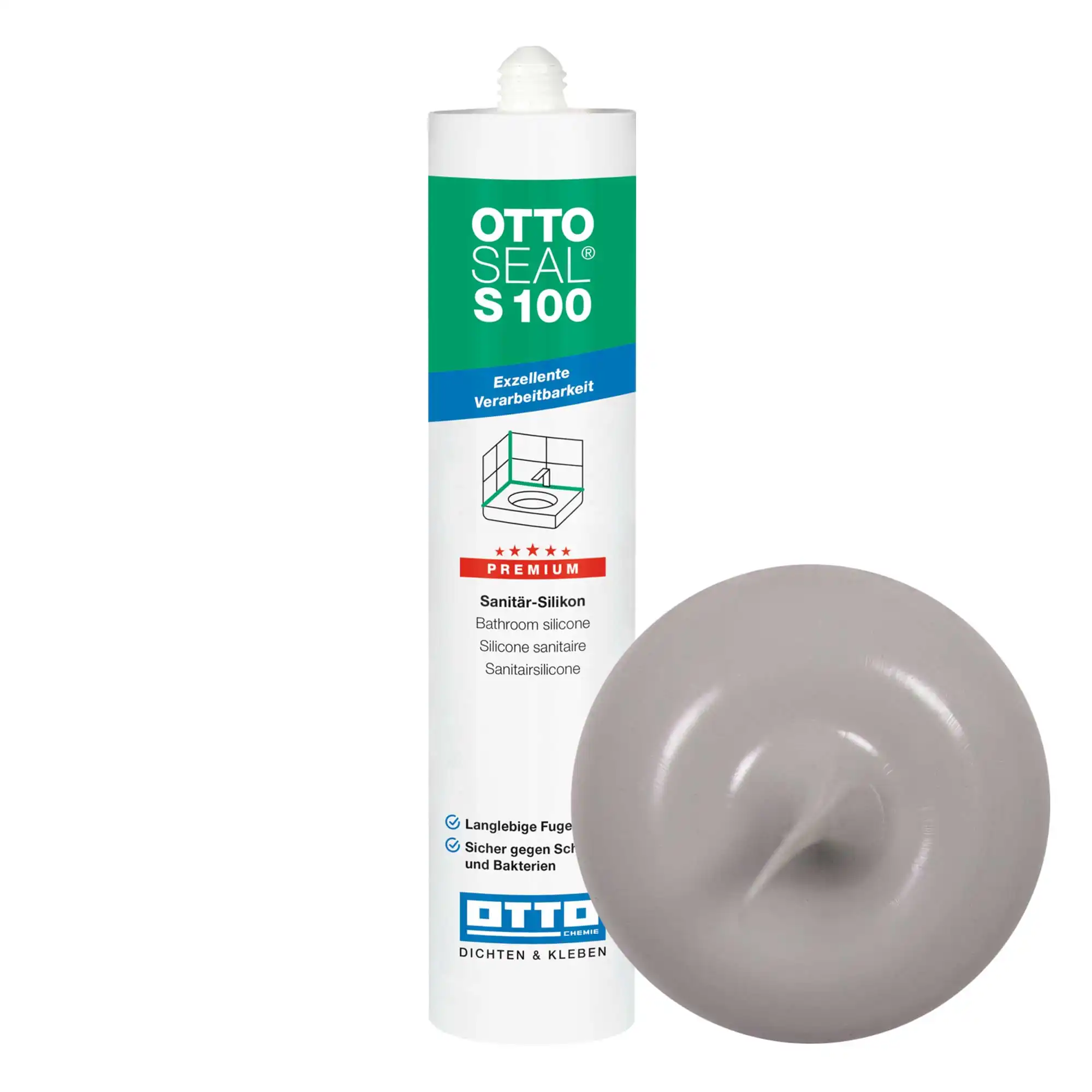Ottoseal S 100 Sanitär-Silikon Grauweiss C1010