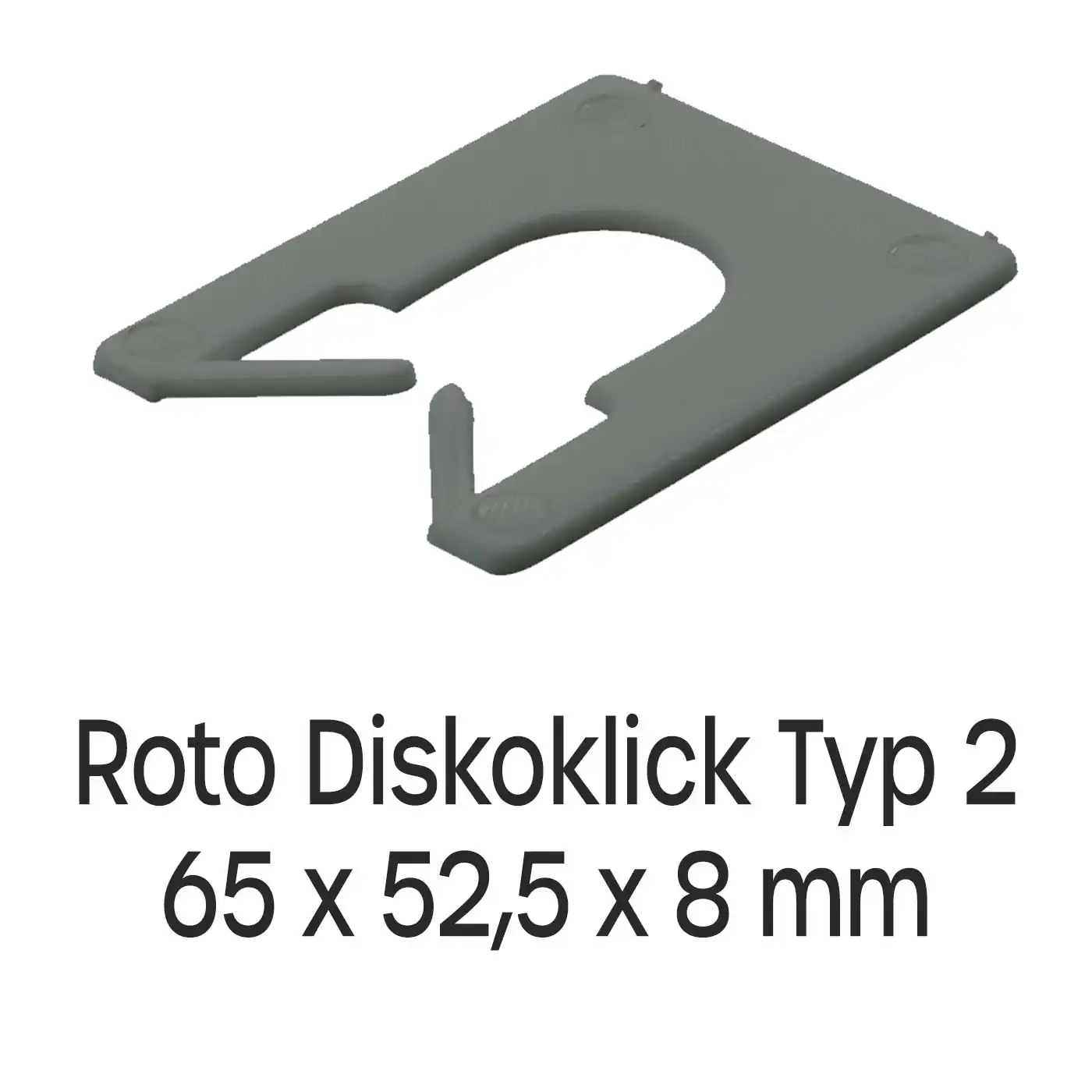 Distanzplatten Roto Diskoklick Typ 2 65 x 52,5 x 8 mm 500 Stück